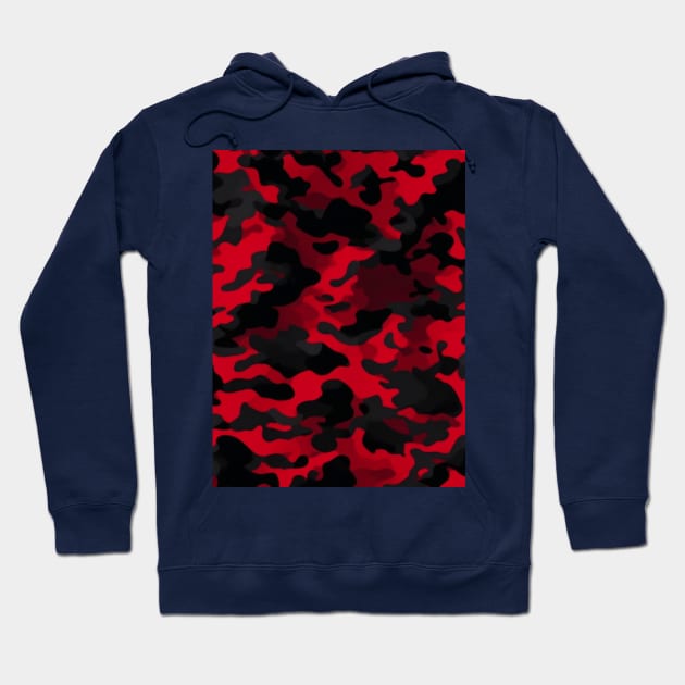 BLACK AND RED CAMO DESIGN Hoodie by ZARBIT